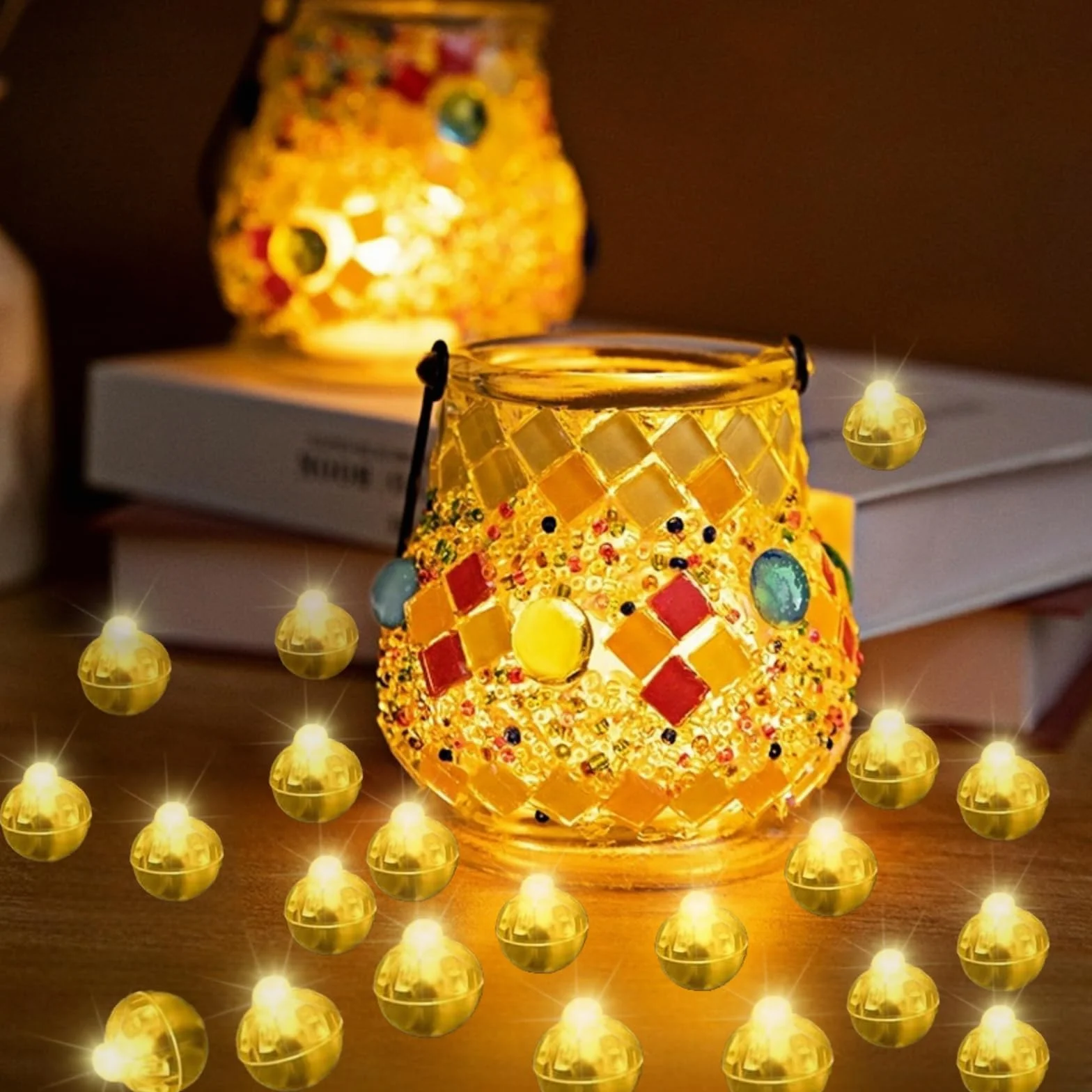 Mini LED Balloon Lumières, 50 Pièces Boule Rond LED pour Décoration Mariage Anniversaire