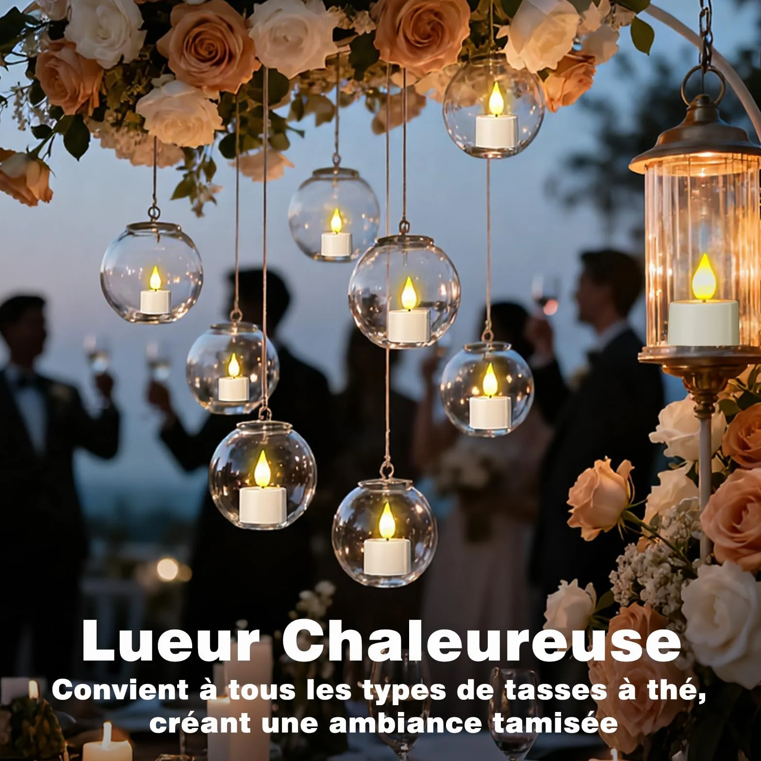 Bougie LED Rechargeable avec Télécommande et Minuterie, 100 Heures Fausse Bougie Flamme Vacillante, Décoration Noël Halloween