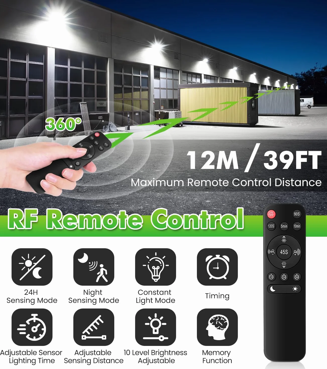 Projecteur LED Exterieur 42W avec Detecteur de Mouvement 3600LM 6500K IP66 Blanc Froid pour Garage