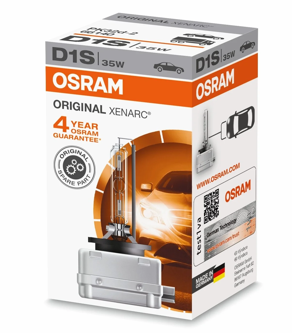 Ampoule xénon Osram D1S 35W PK32d-2 66140 Xenarc lot de 2