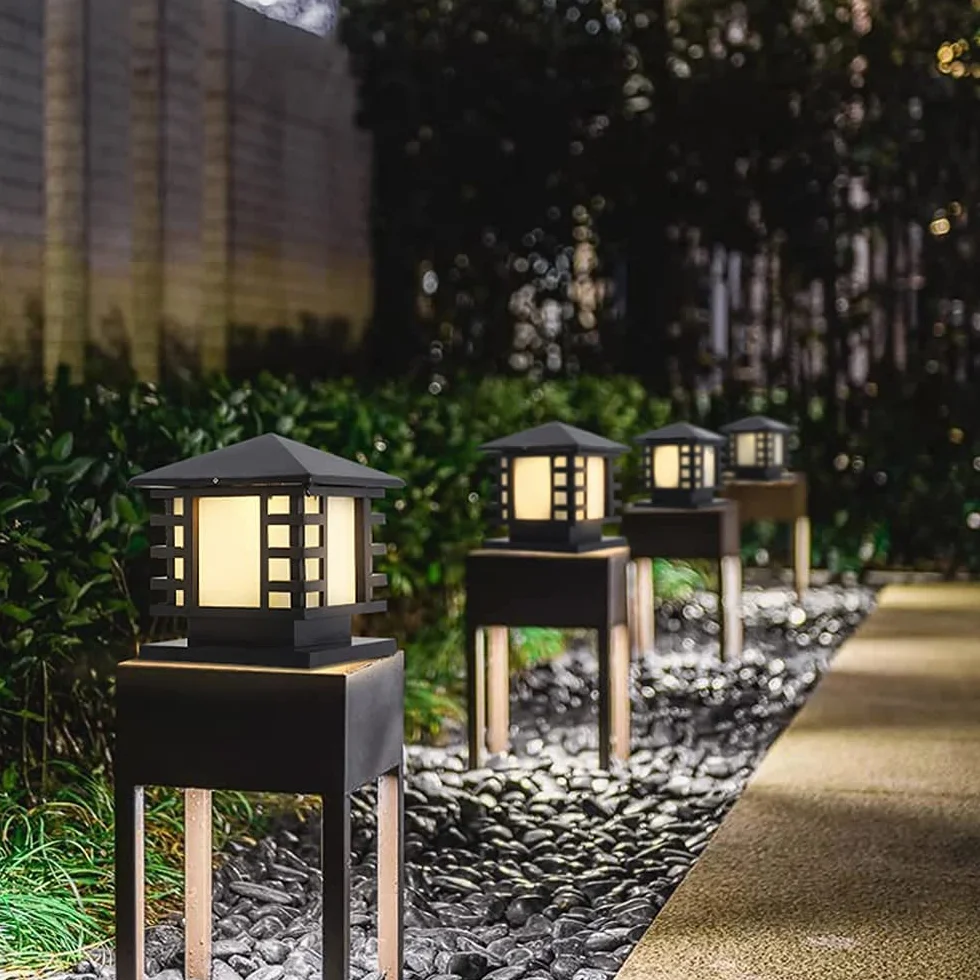Lampadaire extérieur IP65 colonne aluminium étanche jardin