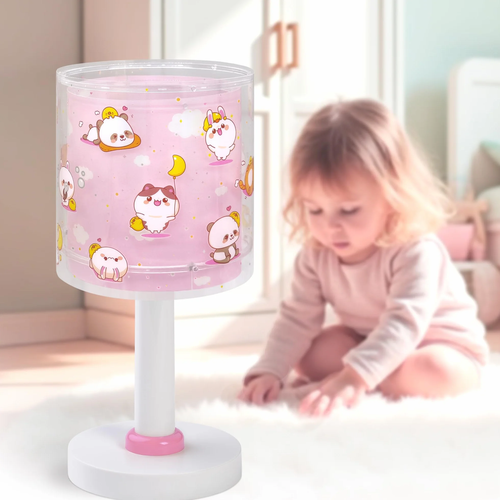 Dalber Lampe de chevet enfant veilleuse Kawaii rose G4 LED 4 W Ampoule incluse