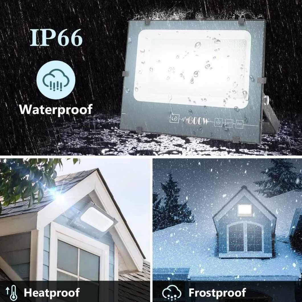 Projecteur Extérieur LED 600W 60000LM 6000K Blanc Froid IP66 Imperméable Floodlight Sécurité