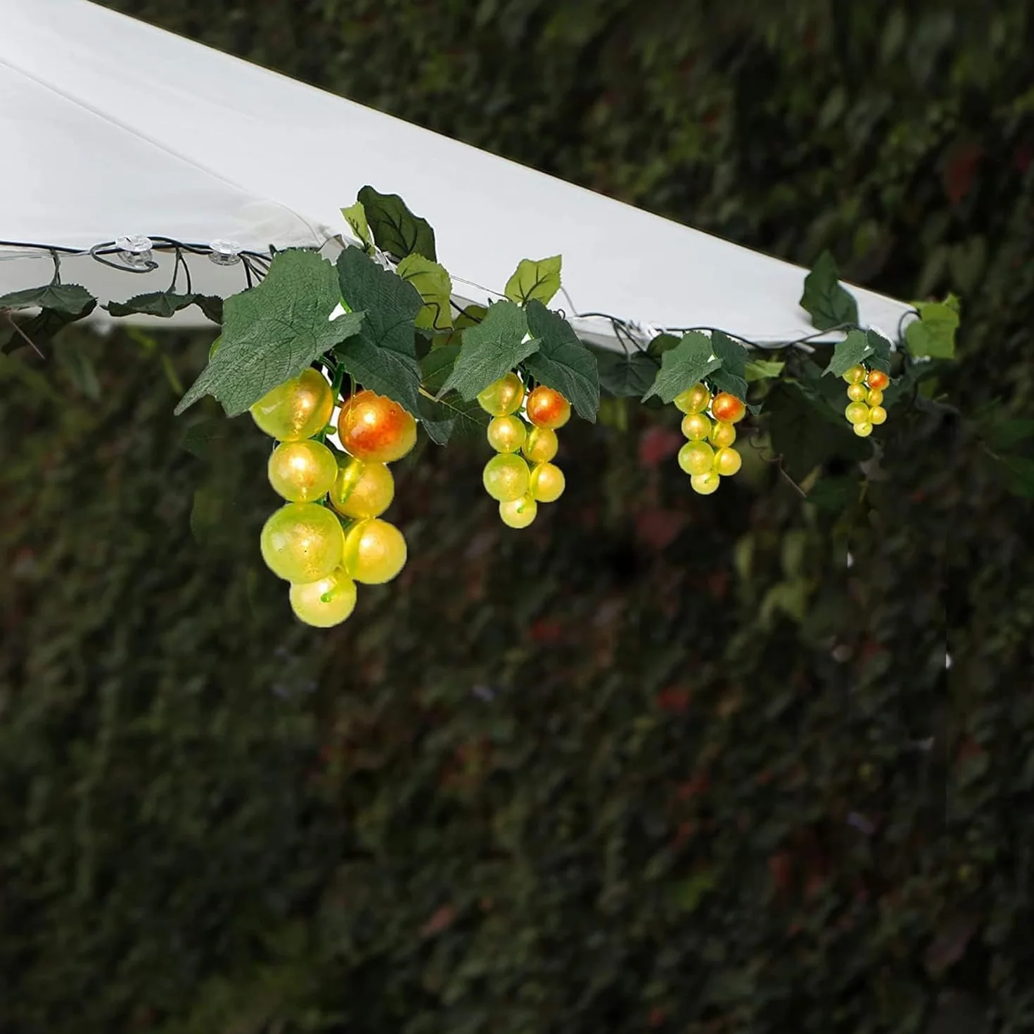 Guirlande solaire raisins LED étanche 80 LED décoration fruits lumière vert