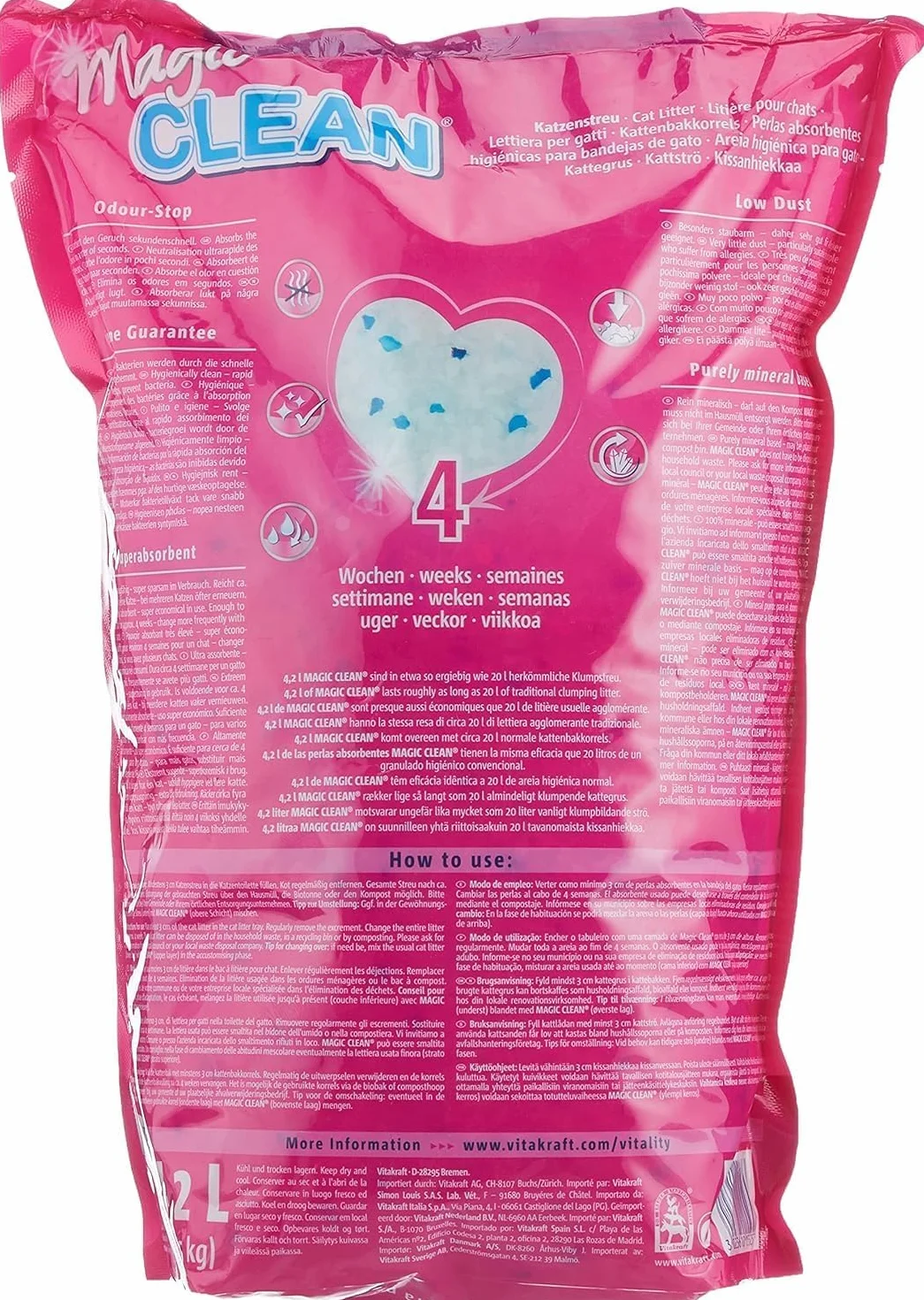 Vitakraft Magic Clean Litière pour Chats à Base de Silice 4,2L