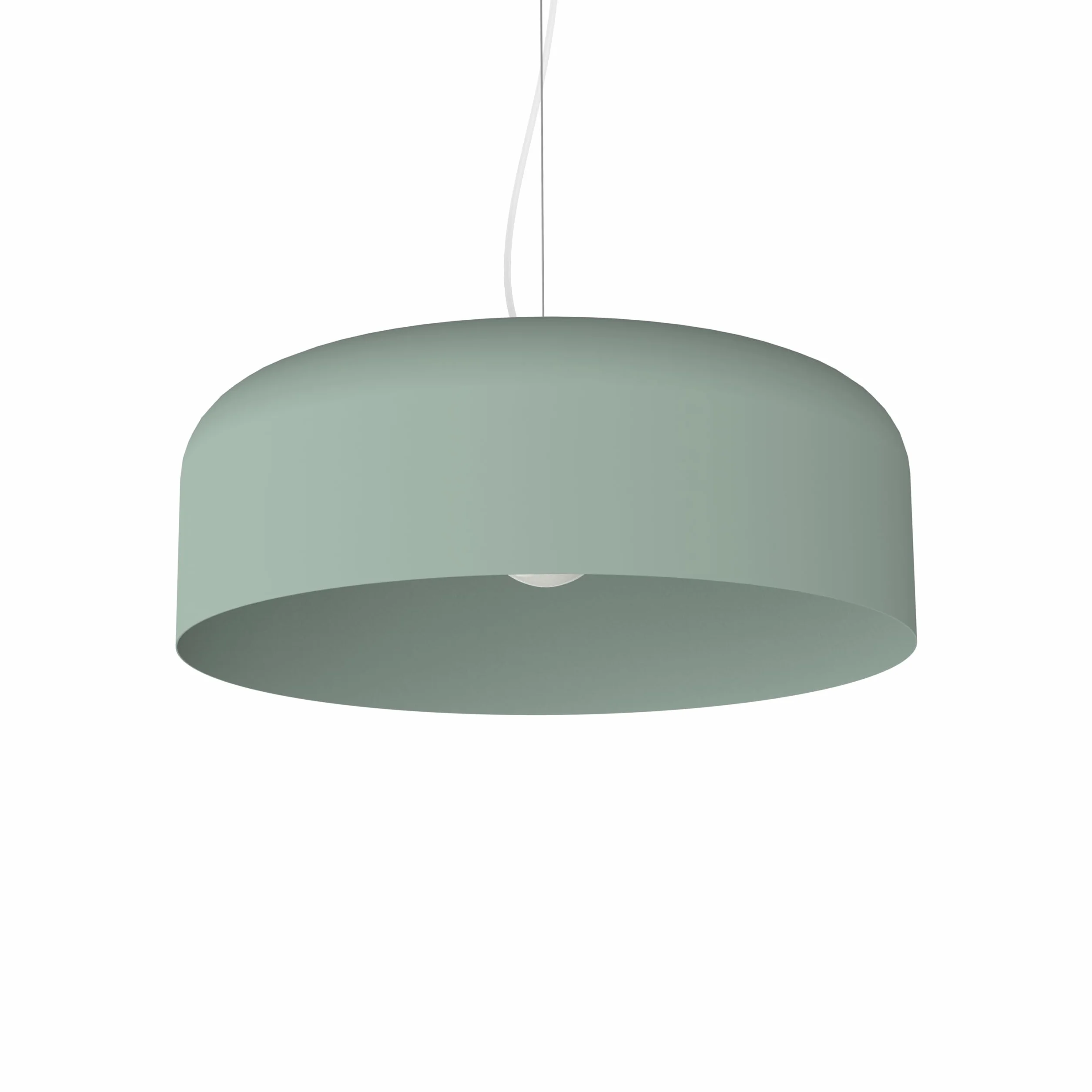L+ Lustre suspendu moderne cylindrique en métal - Diamètre 50cm - Raccord E27 - Made in Italy - pour la cuisine et le salon (Vert Iceberg, 50cm)