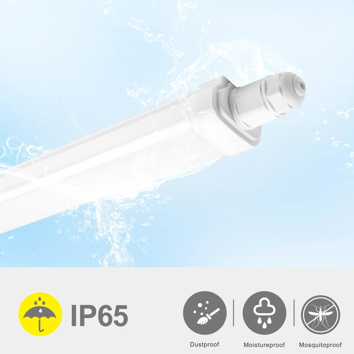 BrightFly Lot de 2 Réglettes LED 120 cm, 30W 3420 lm, 6500K Blanc Froid, IP65 Étanche pour Garage