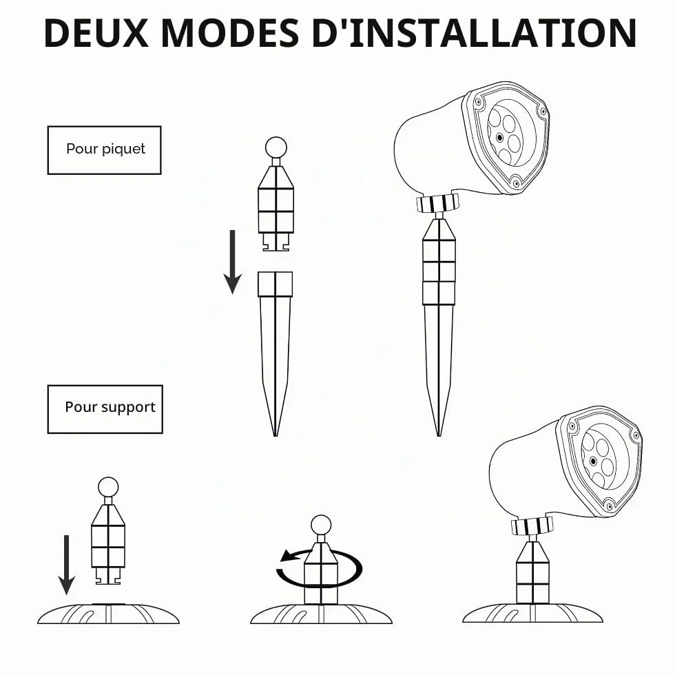 EAMBRITE Projecteur LED Noël flocons de neige 3 modes intérieur extérieur