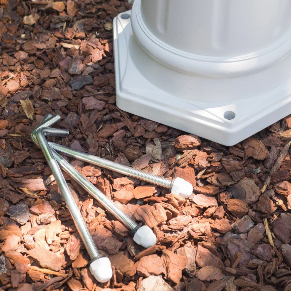 Lampadaire en fonte d'aluminium blanc antique réglable IP44 3xE27 jardin rétro