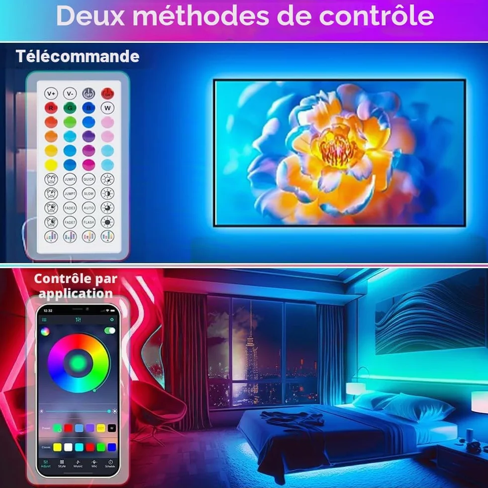 Ruban LED 6M avec Télécommande 44 Touches et APP, PSTAR