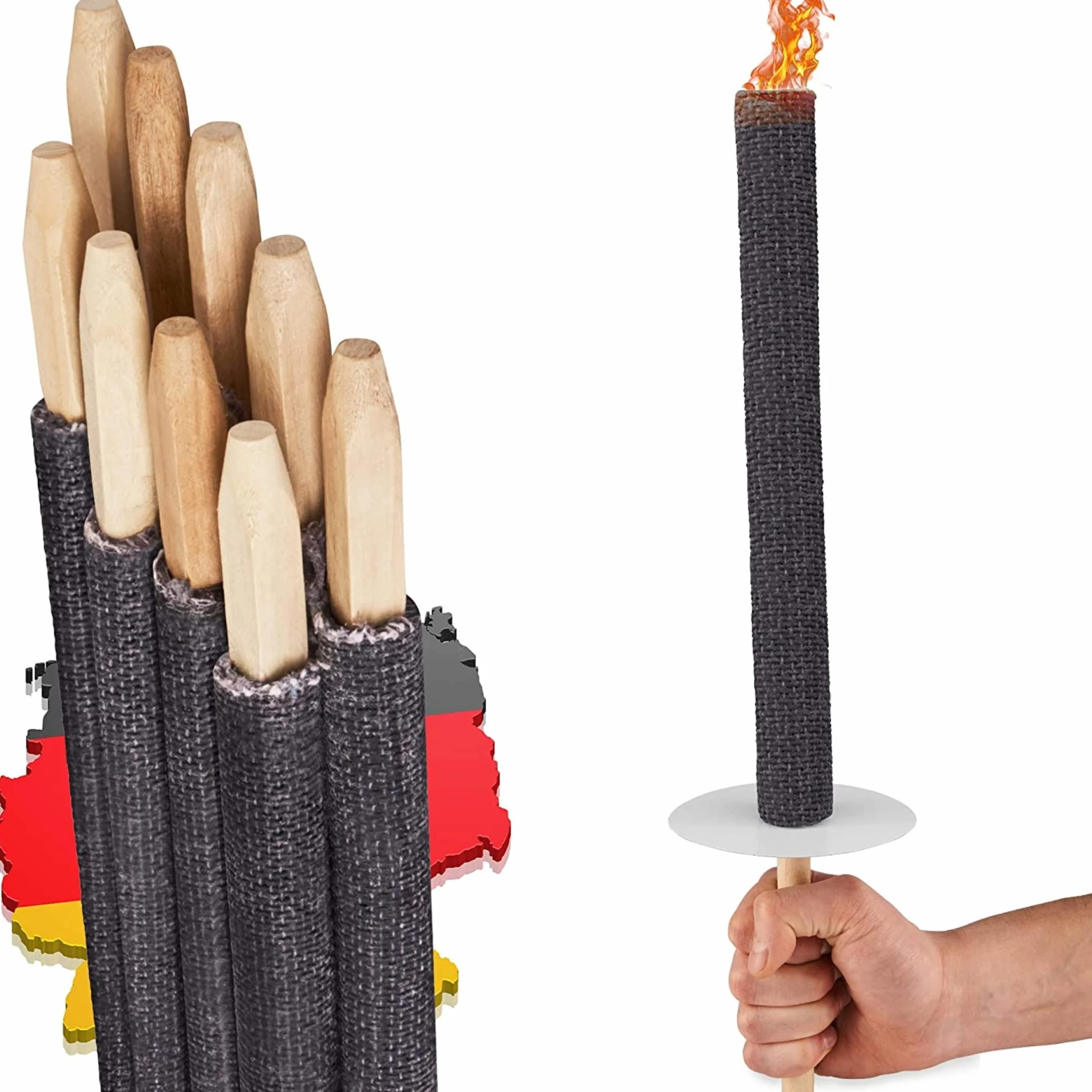 Panteer Torche en cire naturelle 45 minutes Fabriqué en Allemagne