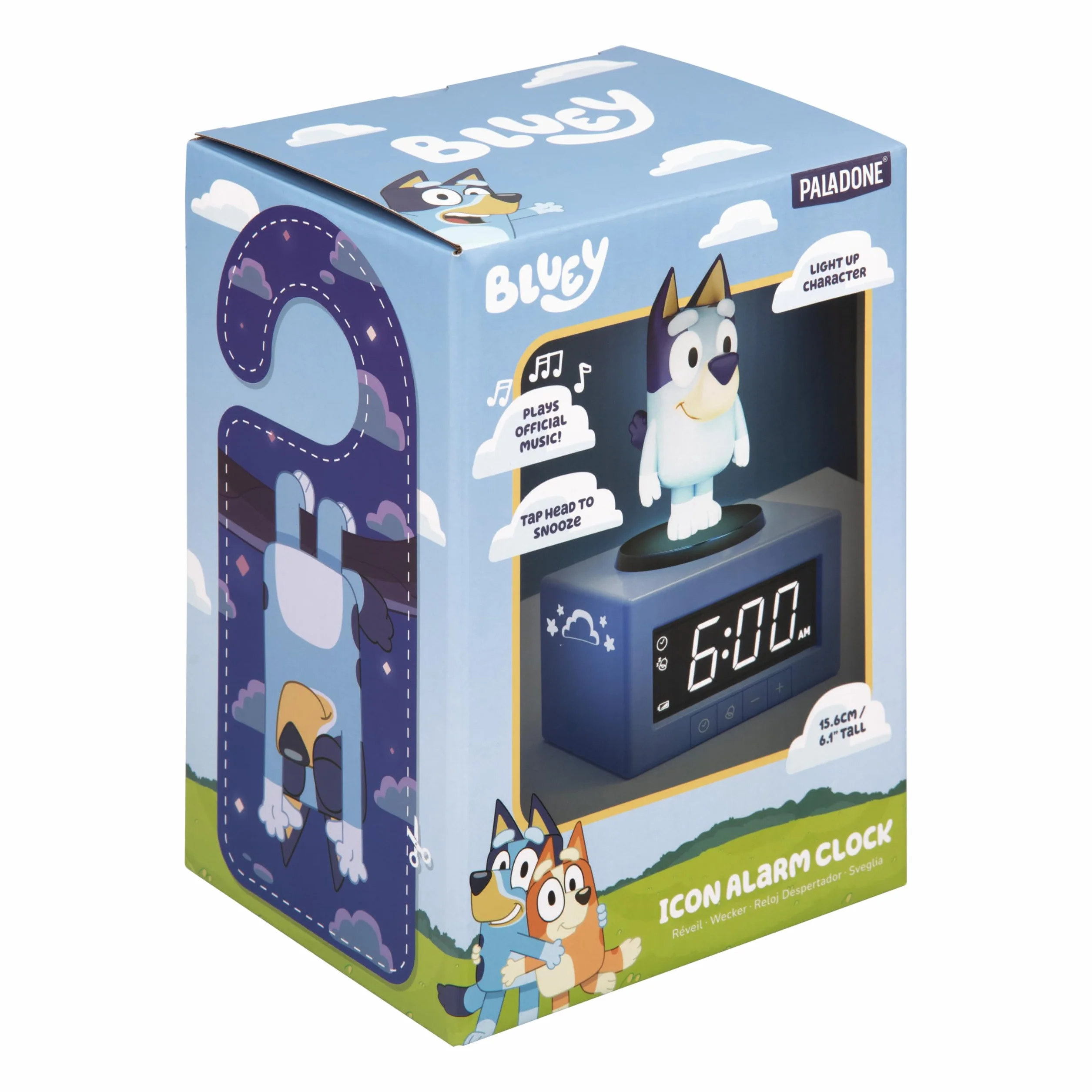 Paladone Réveil Numérique avec Veilleuse et Musique Bluey – Produit Officiel pour Enfants, Décoration de Chambre