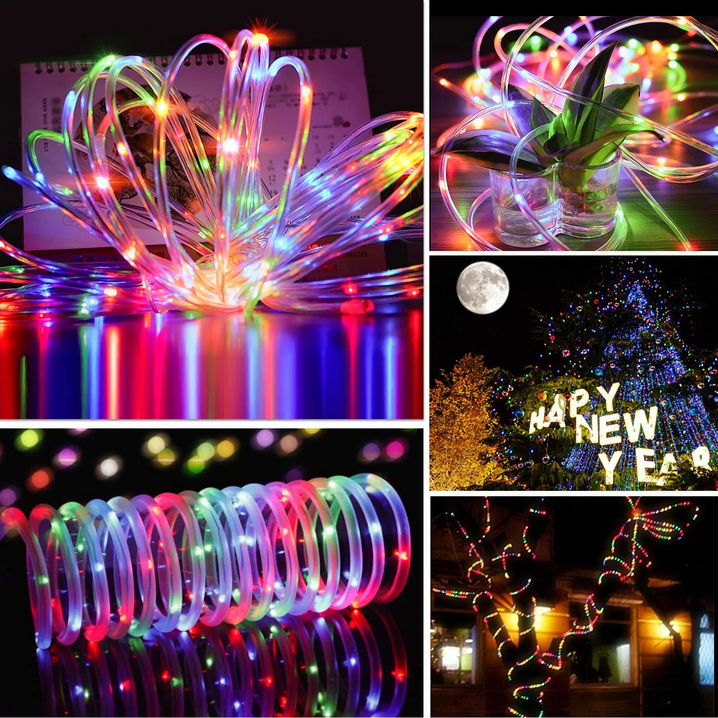 Lumières de corde LED 10M USB 100 LED IP65 Fil de cuivre Fée Décorations Noël