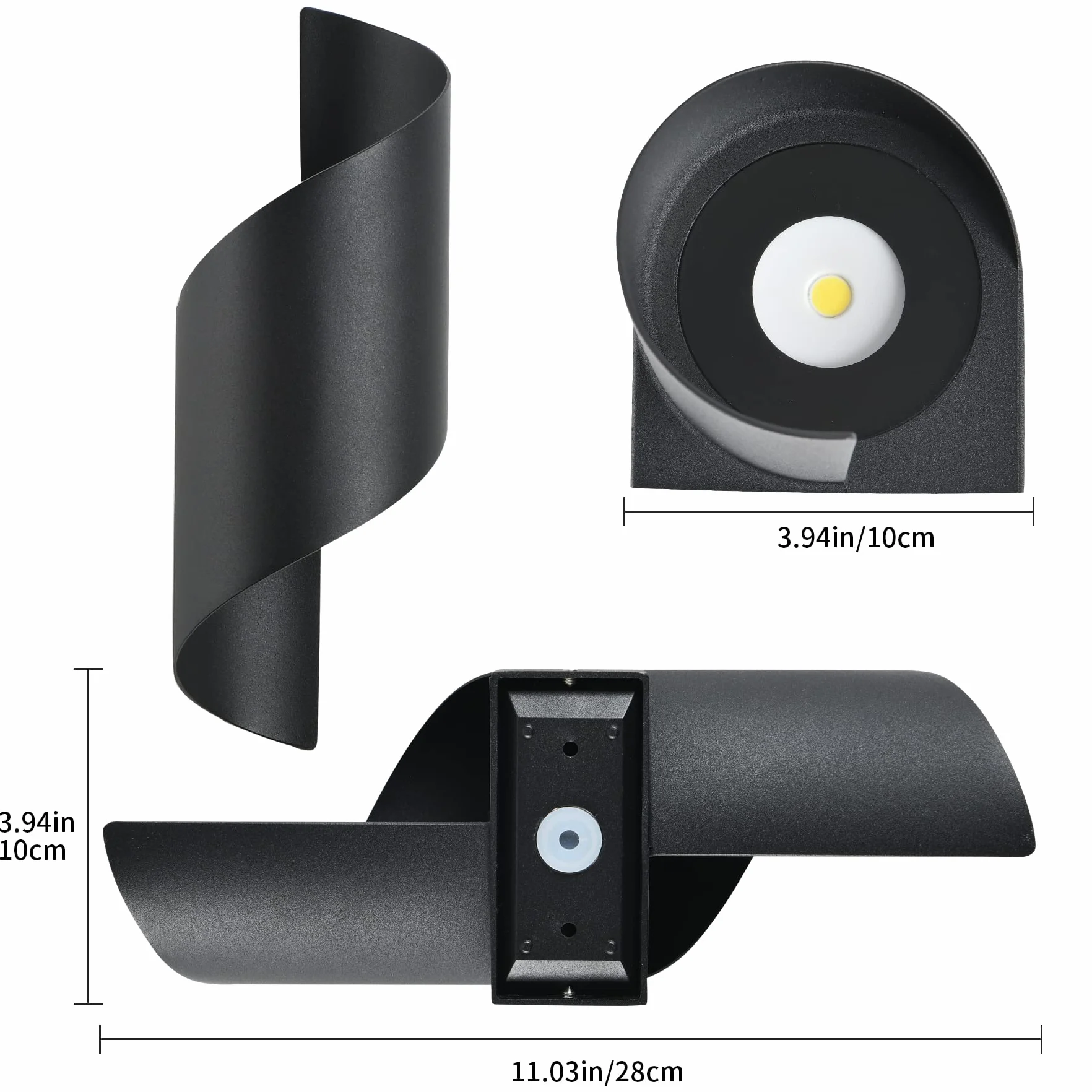 KUKAK LED Applique Murale 10W 3000K Blanc Chaud IP65 Extérieur Intérieur 2pc