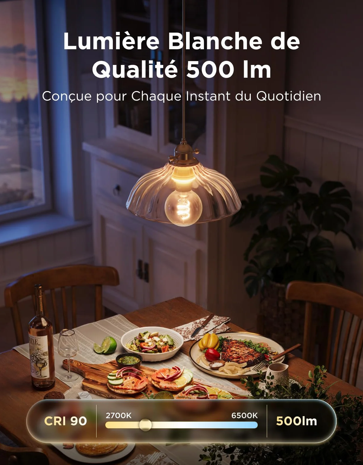Govee Ampoule Connectée Edison E27 Lampe LED Vintage RGBWW G80 Compatible Matter Google Assistant Dimmable Lot de 2