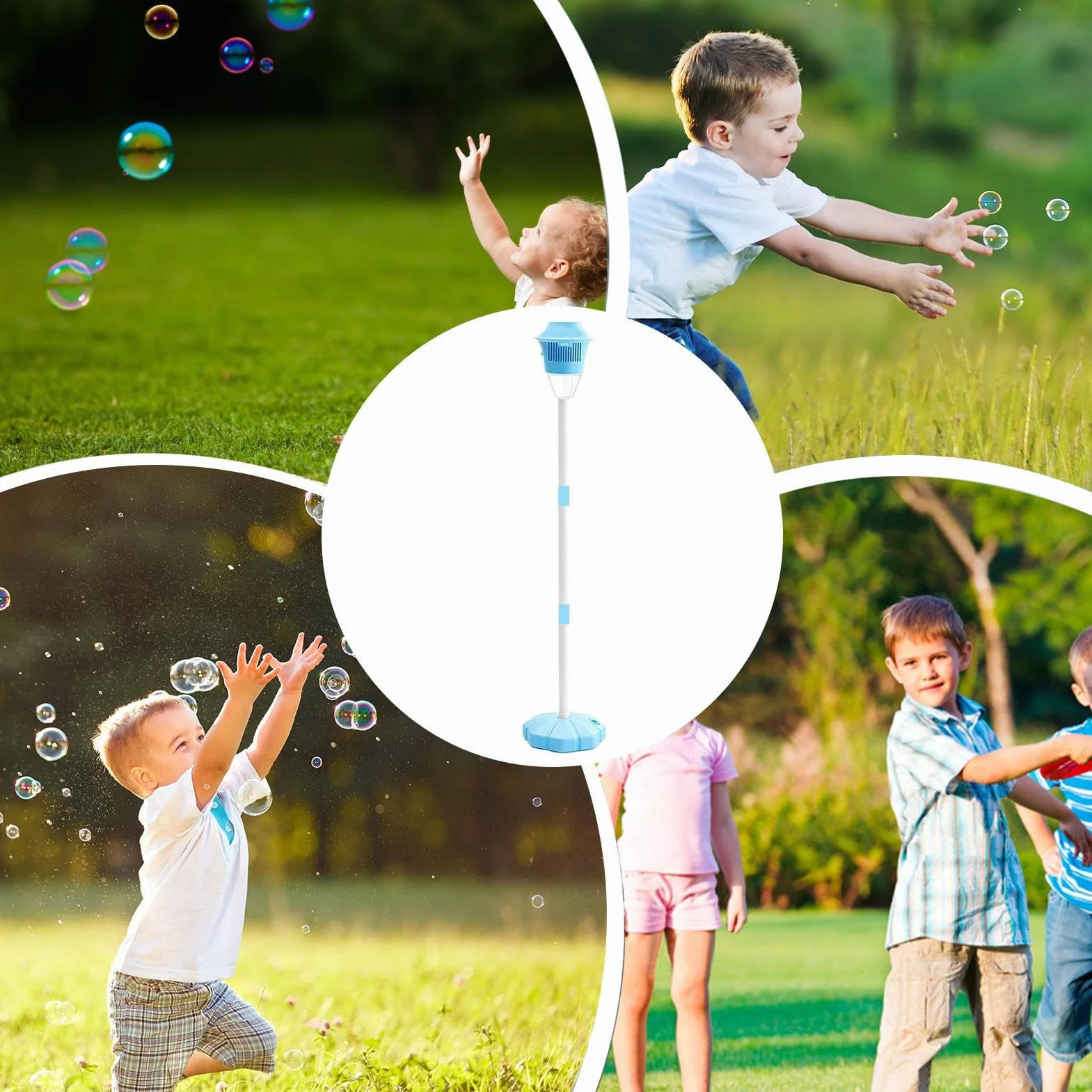 Lantern de machine à bulles, lampe de jardin torche à bulles avec lumière et musique rechargeable sans fil