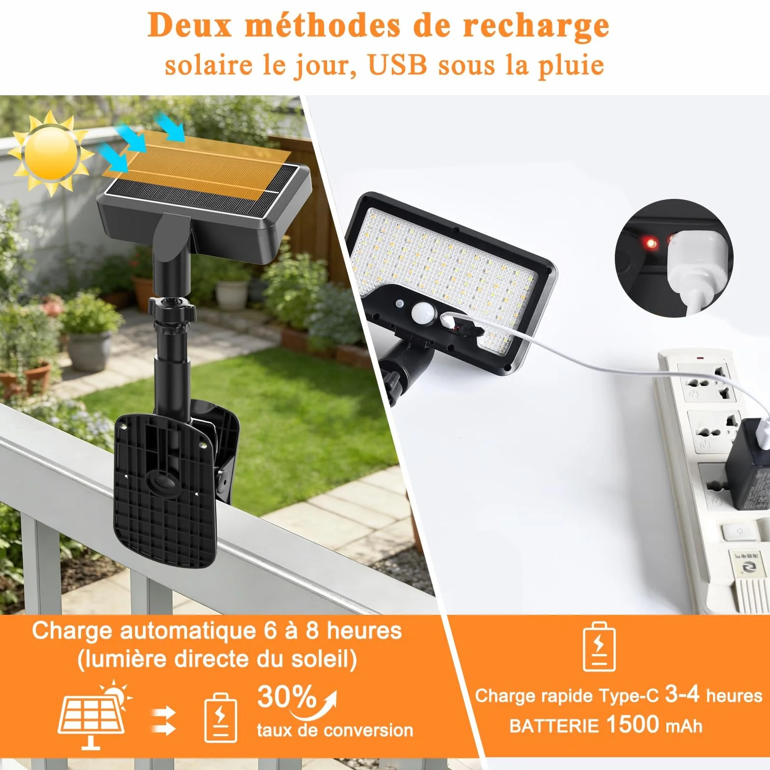 Lampes Solaires D'Extérieur avec Télécommande et Détecteur de Mouvement, Lot de 2