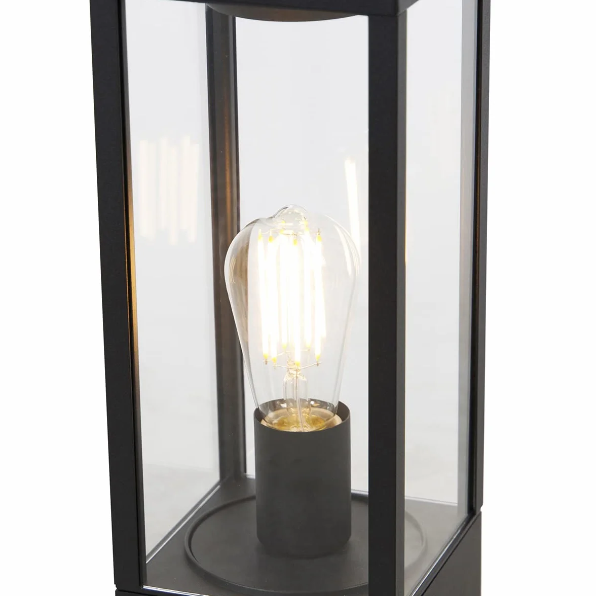 QAZQA Charlois Lampe sur pied extérieur 1 lumière L 14 cm Noir