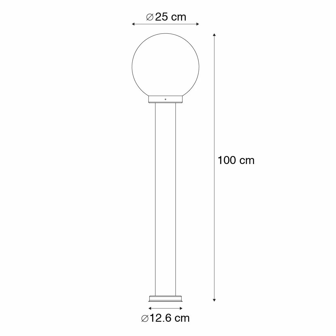 QAZQA Sfera Lampe sur pied extérieur Noir 1 lumière Ø 25 cm
