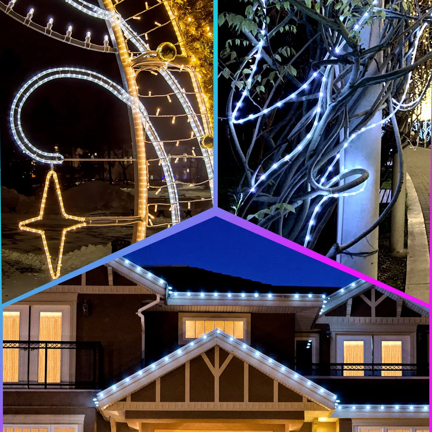 Guirlande lumineuse LED 20 m 200 LED étanche avec télécommande minuterie extérieur balcon terrasse lumière blanche froide
