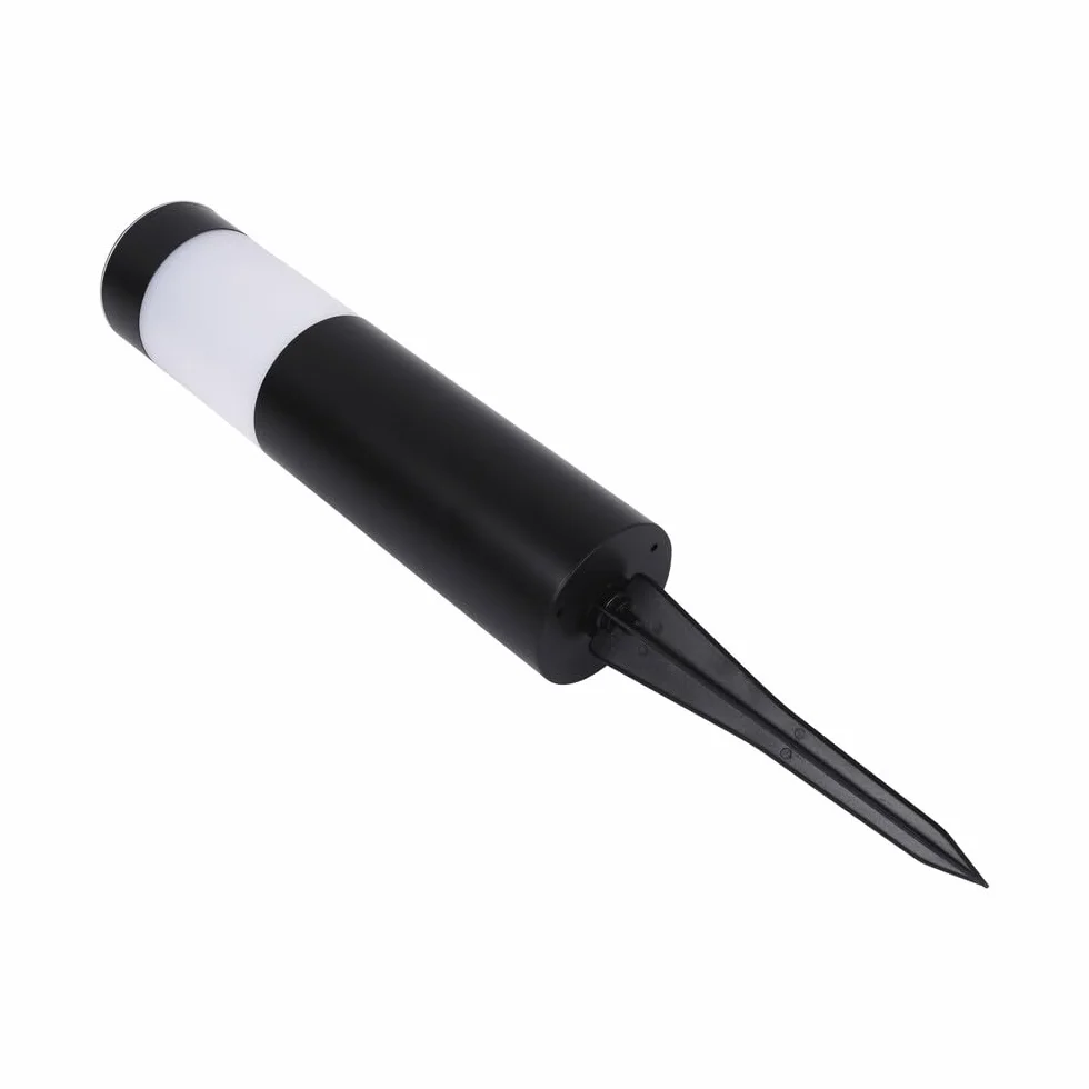RexTech Lot de 8 lampes solaires de jardin LED avec piquet de terre, plastique noir, lumière blanche chaude