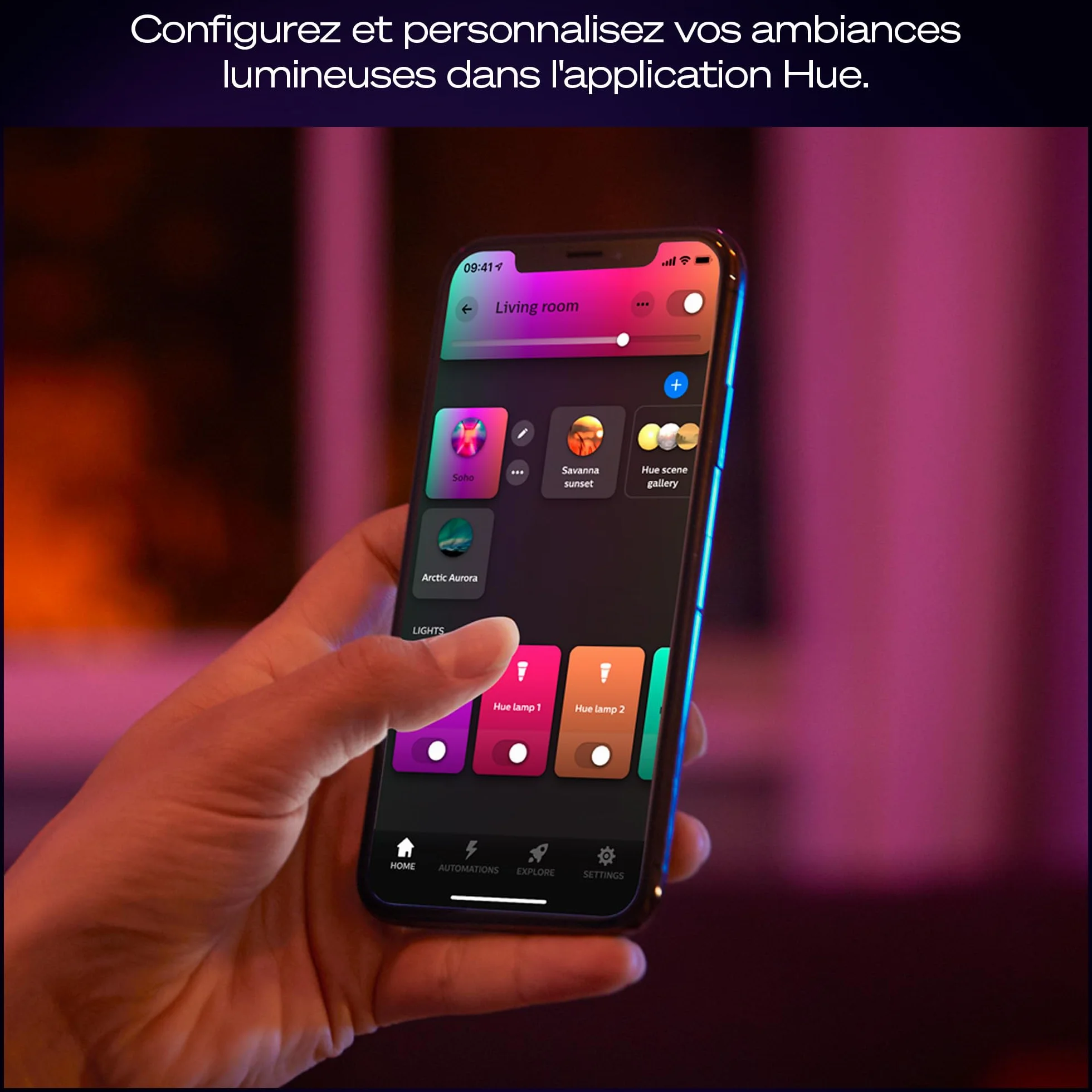 Philips Hue Devote Panneau LED connecté White and Color Ambiance Rond 30 cm 16,6W 2000 lumens