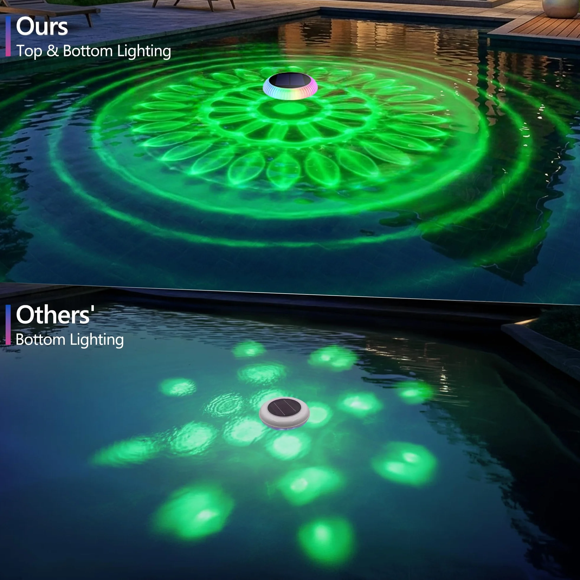 Lampe Solaire Extérieur LED Piscine Flottante IP67 Étanche Télécommande RGB Submersible Éclairage Jardin Bassin