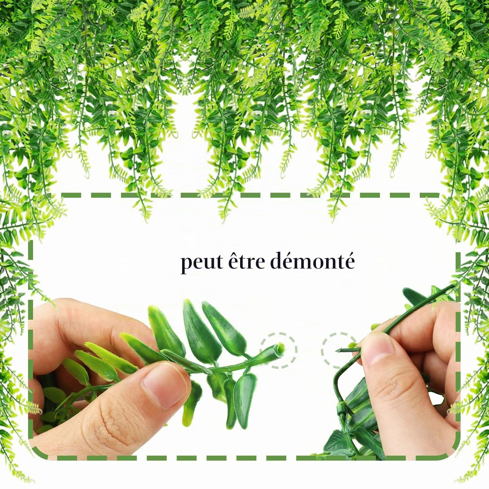 QUOZUO 2 Plantes Suspendues Artificielles Terrarium Décoration pour Lézard Escalade Caméléon Gecko Serpents
