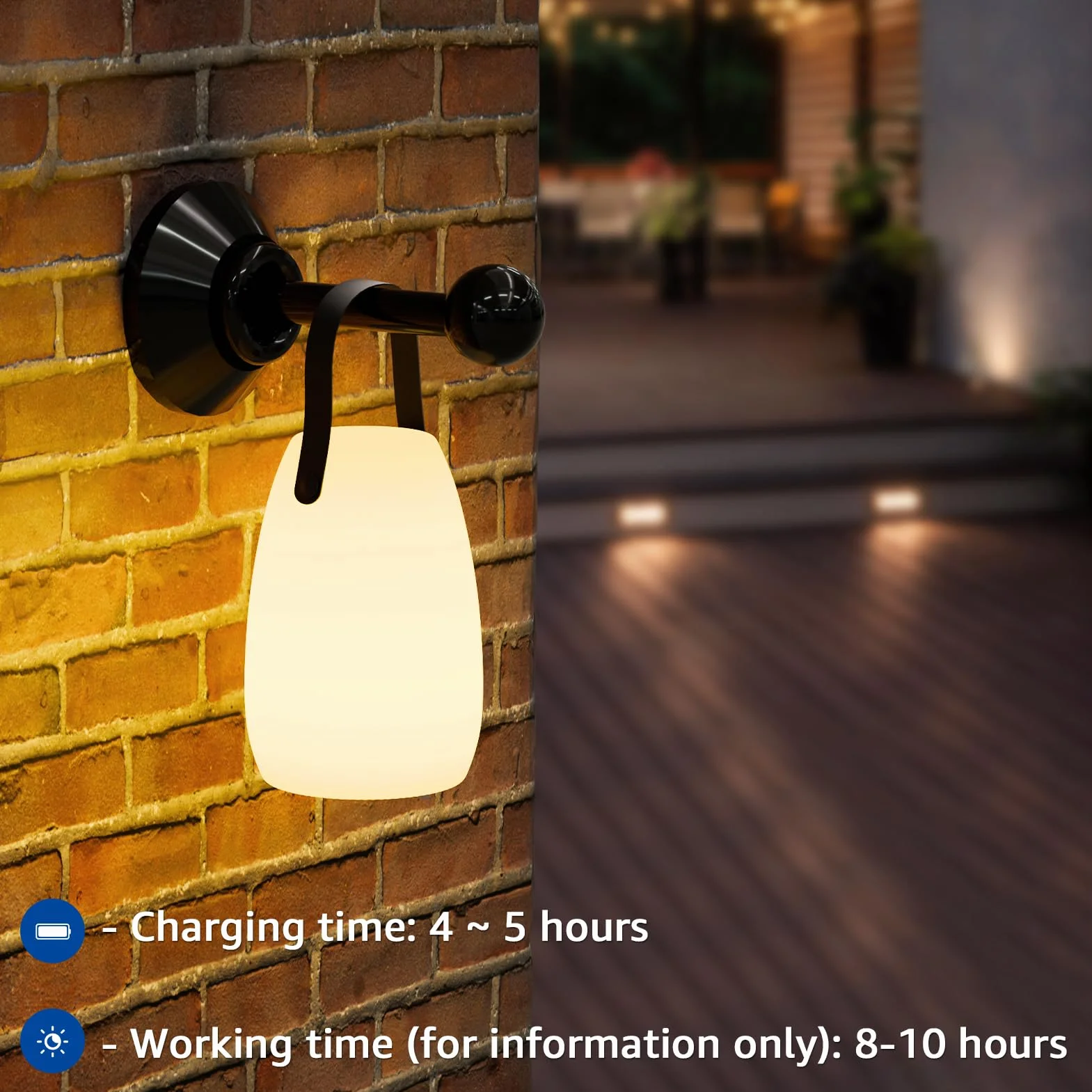 Lampe de Table Extérieur IP44 Étanche 8 Couleurs Dimmable Télécommande Blanc Chaud Terrasse Jardin