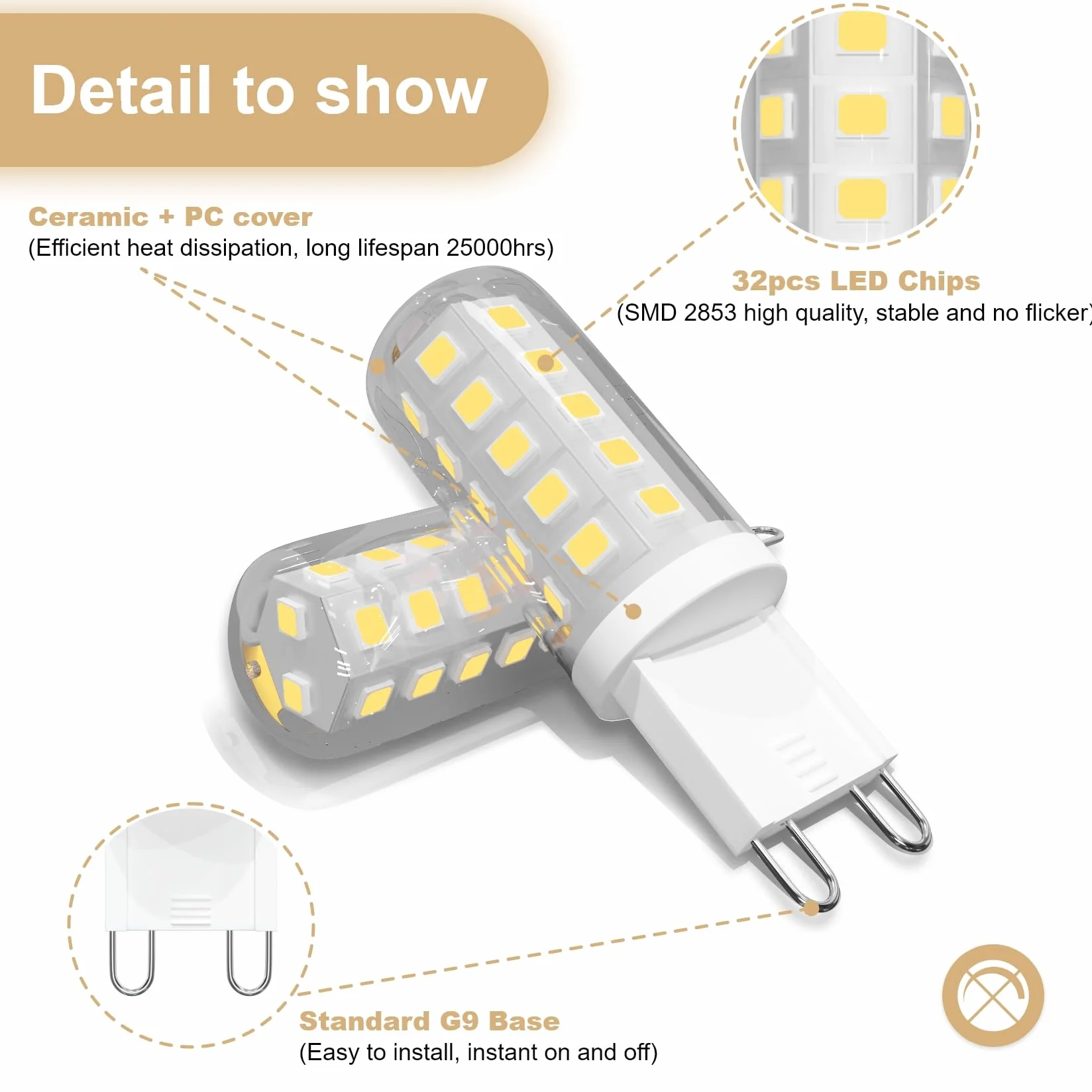 Ampoule LED G9 Blanc Neutre 4000K 3W Équivalent 30-40W 350LM Lot de 6