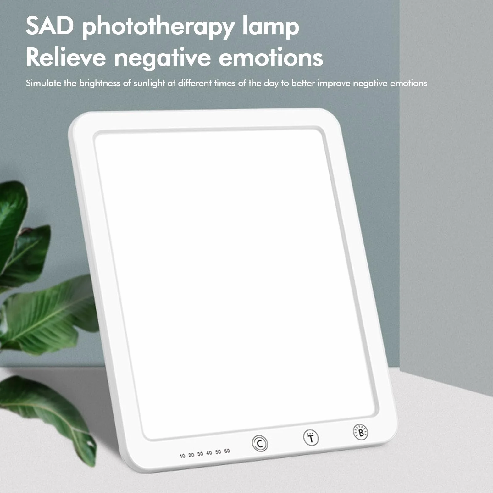 Lampe de Luminothérapie Sans UV, Lumière du Jour, 3 Températures de Couleur, 6 Minuterie, Puissante pour le Moral (Blanc)