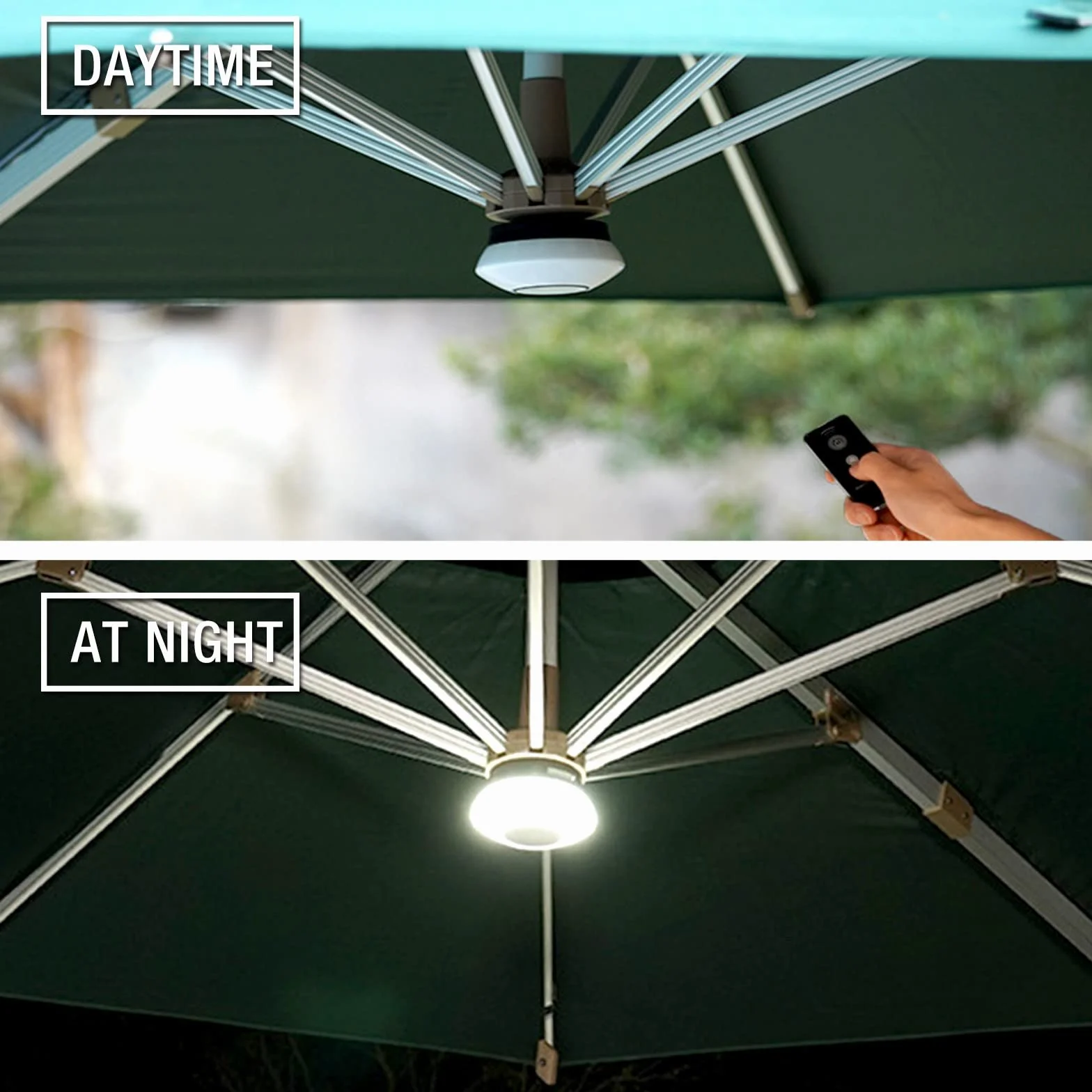 Lampes pour Parasol Rechargeable LED, 8 Couleurs Changeantes, Lumière Extérieure de Terrasse