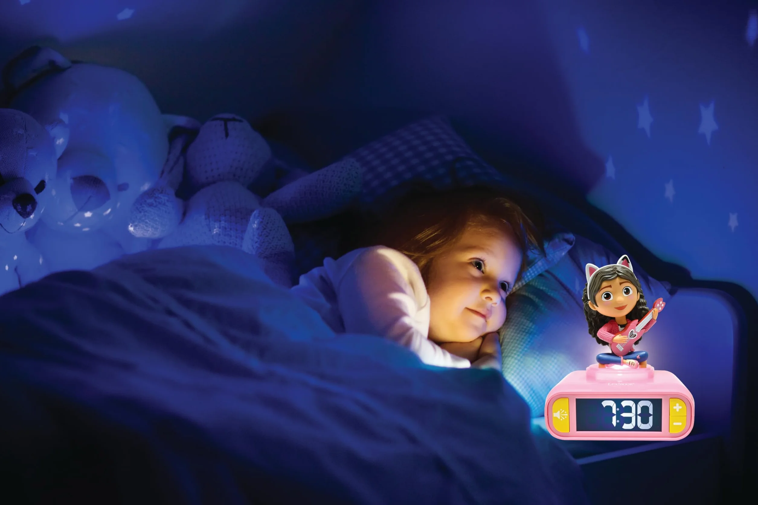 Lexibook Gabby et la Maison Magique Réveil veilleuse avec Sons et mélodies Ecran LCD rétro-éclairé Rose RL800GDH