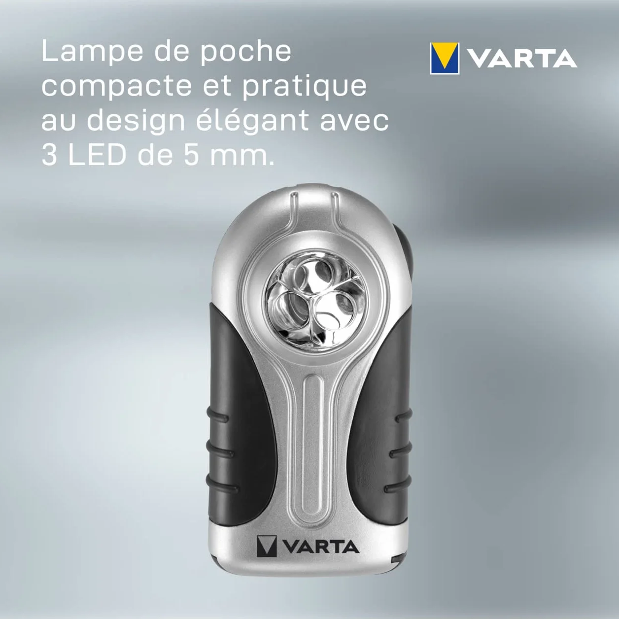VARTA Lampe Torche LED incl. 3x piles AAA, lampe de poche compacte avec anneau de suspension, faisceau large
