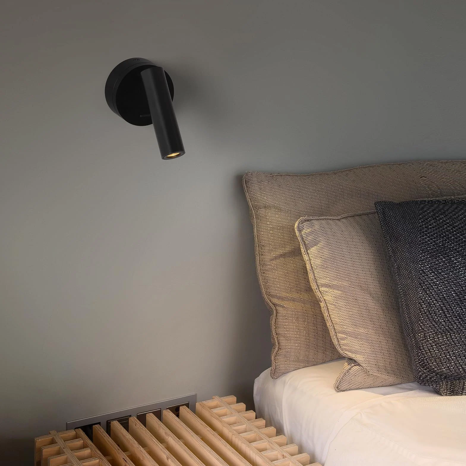 Applique Murale LED Interieur 3W 3000K Liseuse de Chevet avec Interrupteur Spot Réglable Noir Aluminium