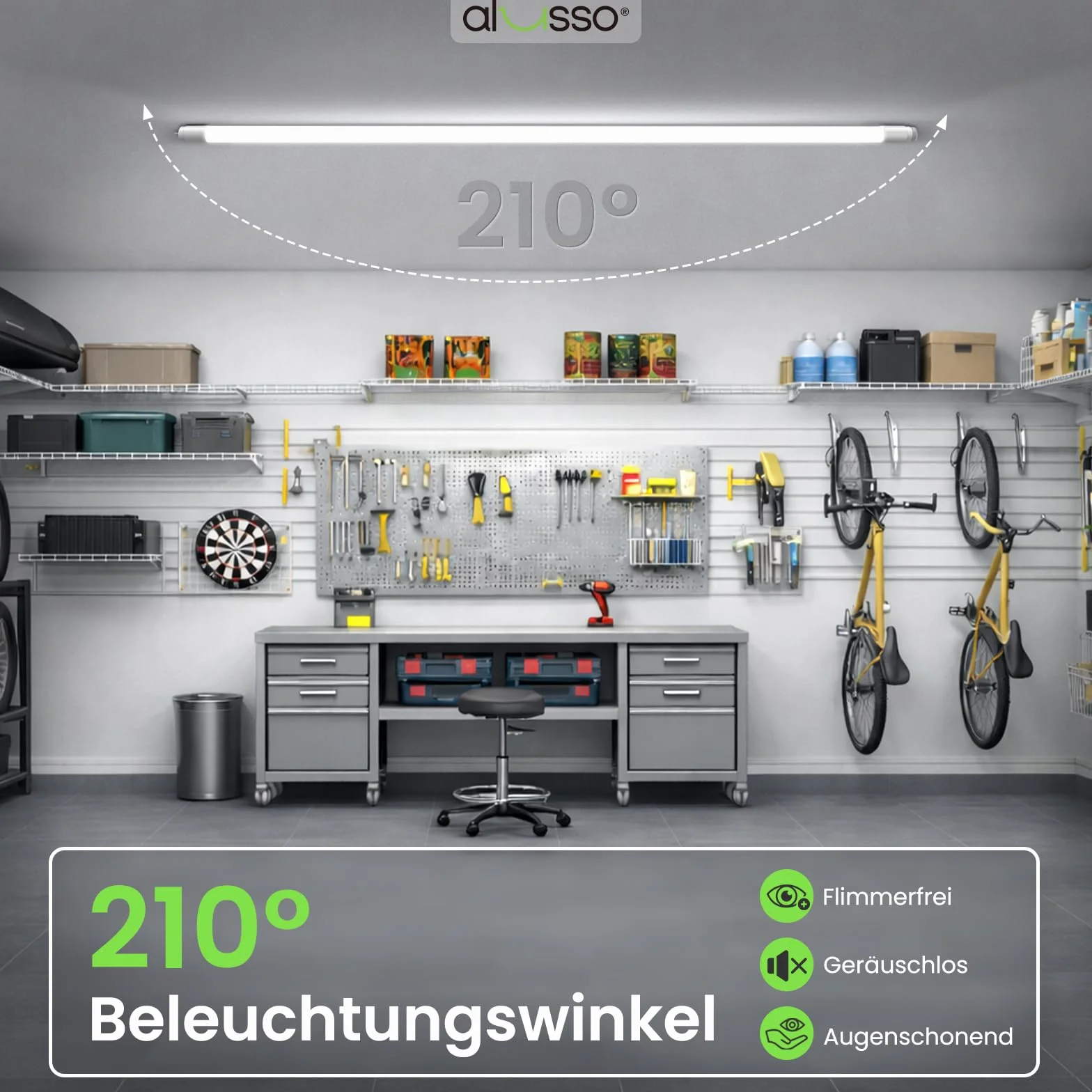 ALUSSO LED Röhre 120cm 6000K Kaltweiß T8 1800LM 18W G13 10er Pack