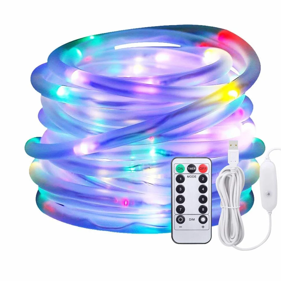 Lumières de corde LED 10M USB 100 LED IP65 Fil de cuivre Fée Décorations Noël