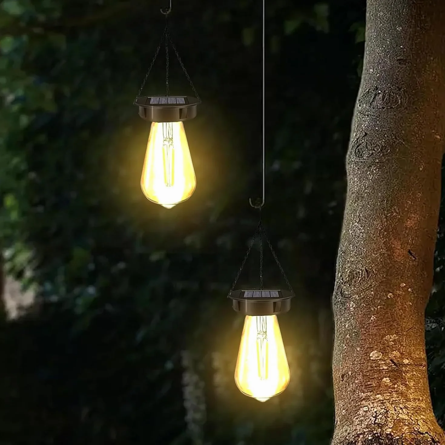 Lot de 2 lampes solaires de rechange pour extérieur avec ampoule LED claire et panneau solaire 8 cm