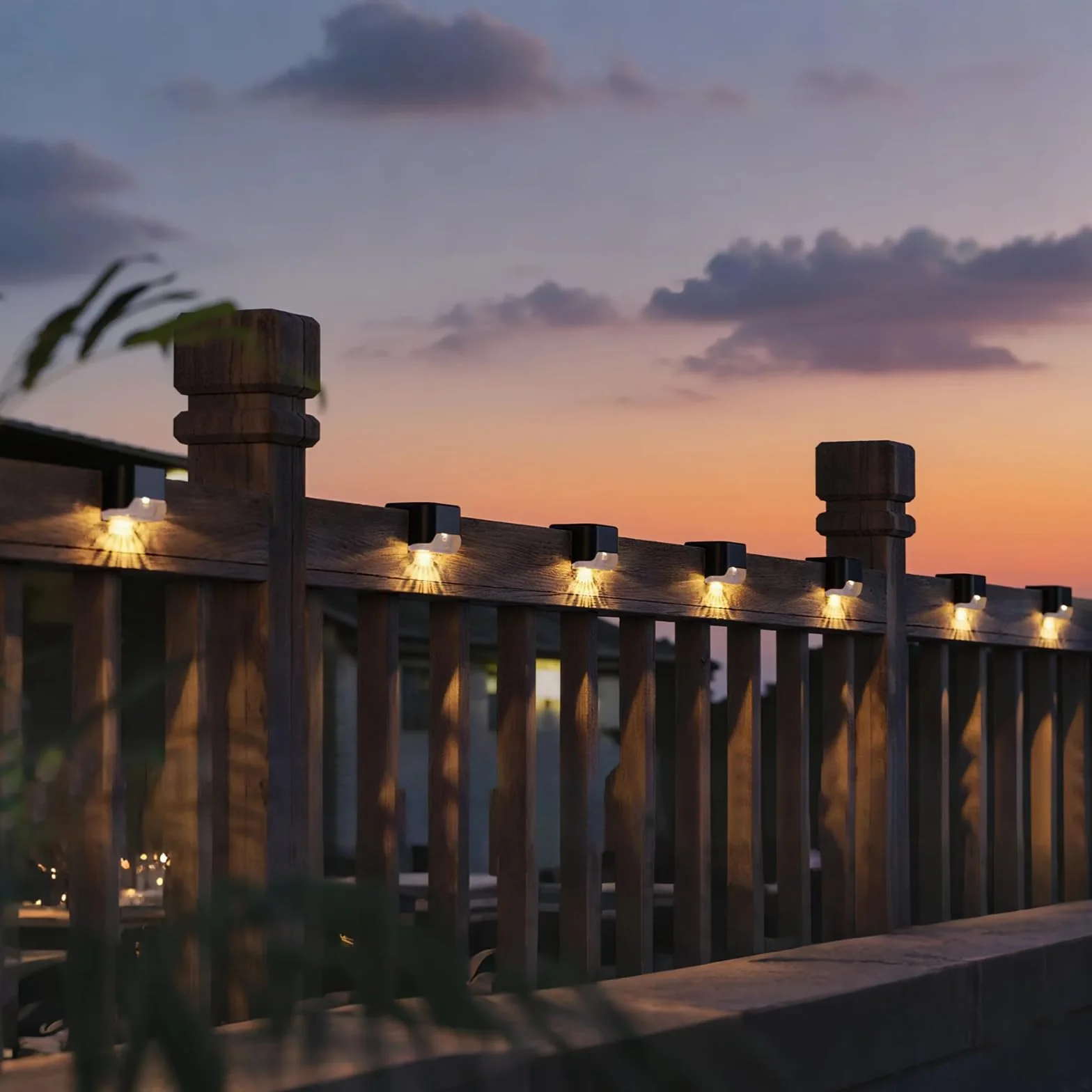 Lampes Solaires Extérieures IP65 Lot de 12 - LED Étanche pour Marches, Clôture, Jardin (Noir, Blanc Chaud)
