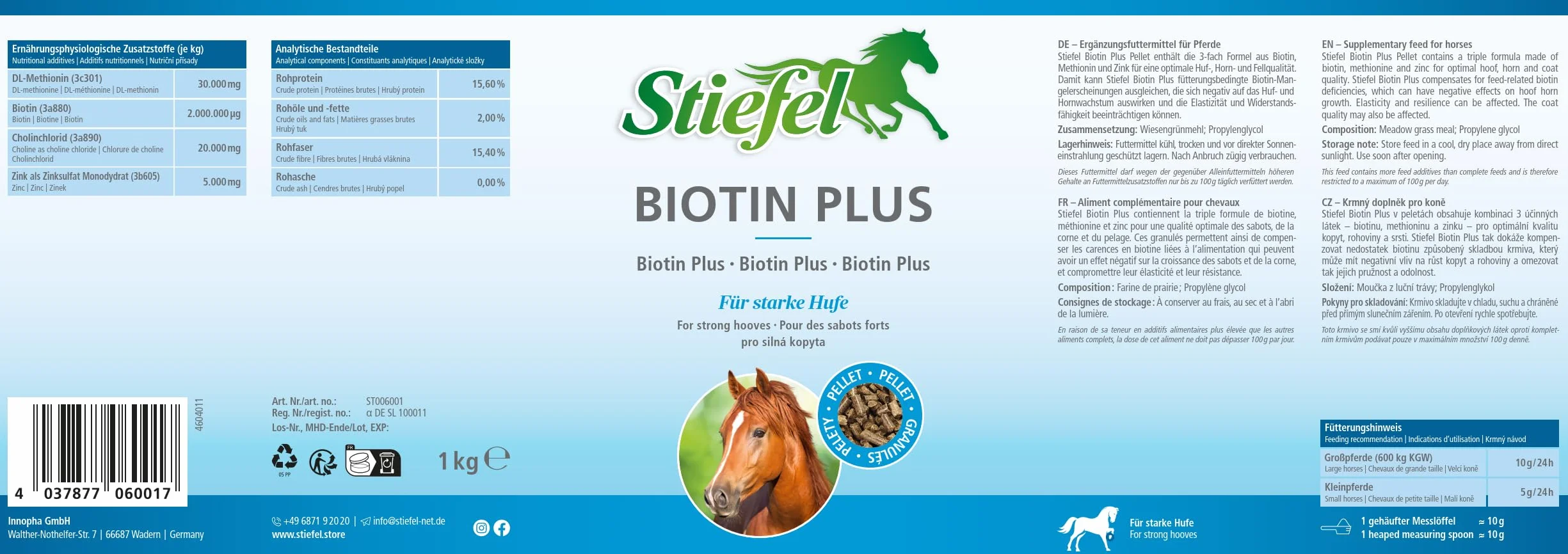 Granulés de biotine Stiefel 1 kg