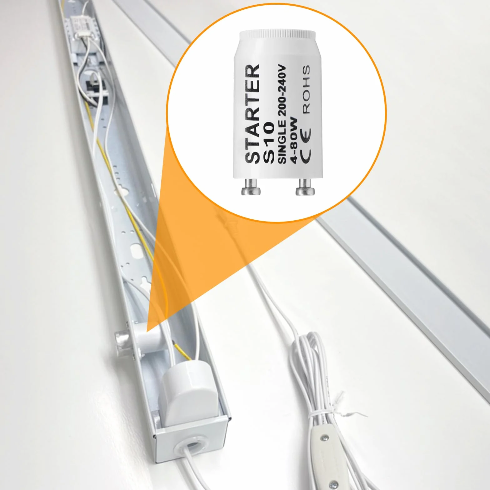 Starter S10 Ampoule Tube Fluorescent 4-80W 200-250V 18 Pièces