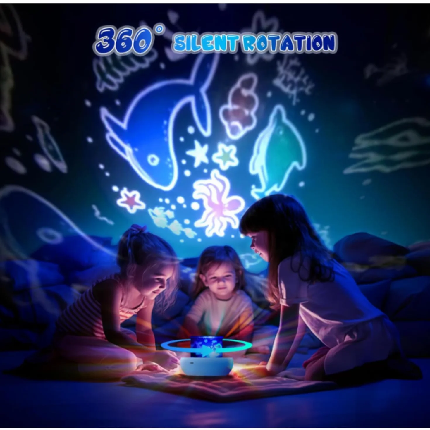 BEPER Projecteur d'étoiles pour enfants Veilleuse LED Projection espace animaux Rotation automatique