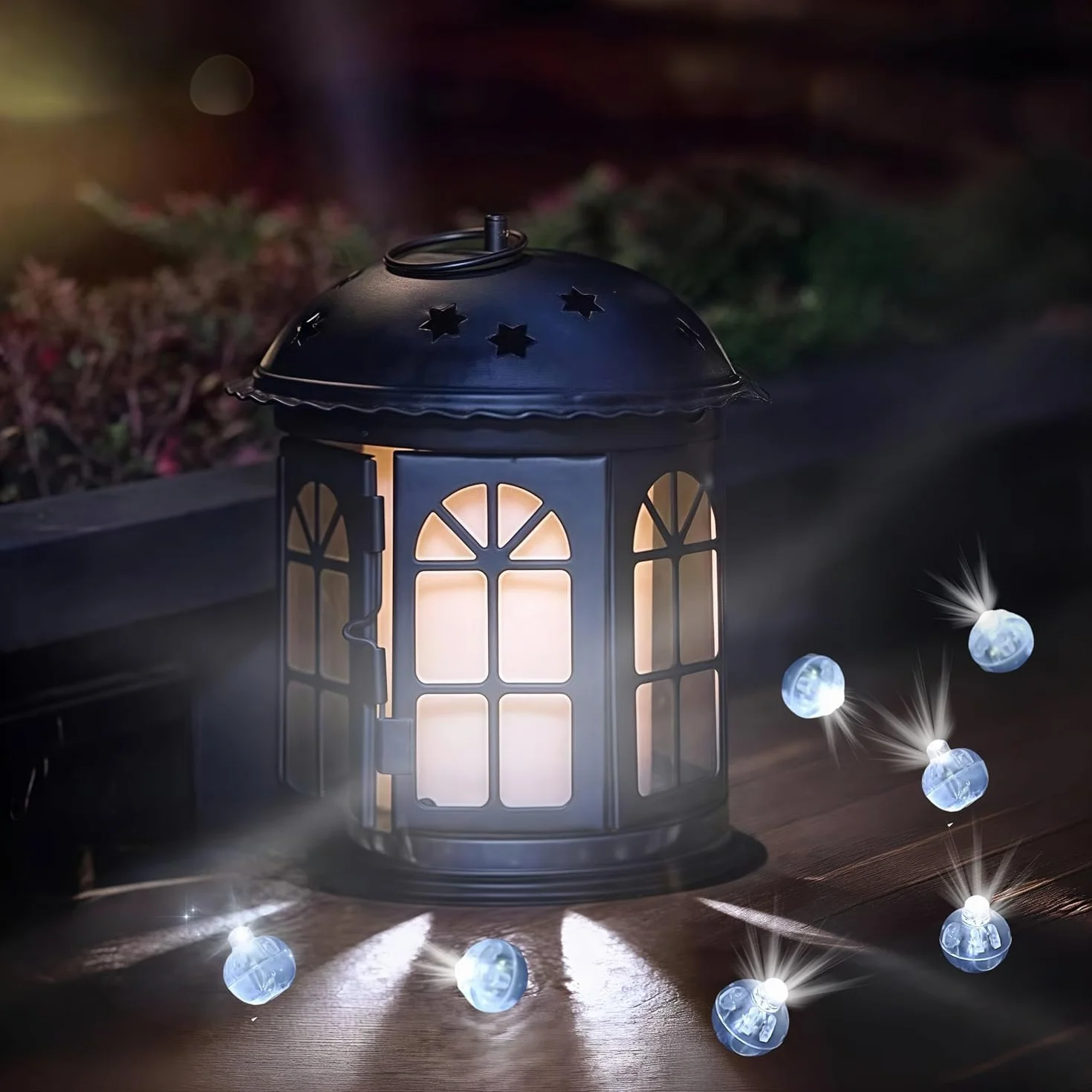 Lot de 120 Ballons Lumineux LED, Mini Boules Lumineuses Clignotantes, Lumières de Fête, Blanc, Intérieur et Extérieur
