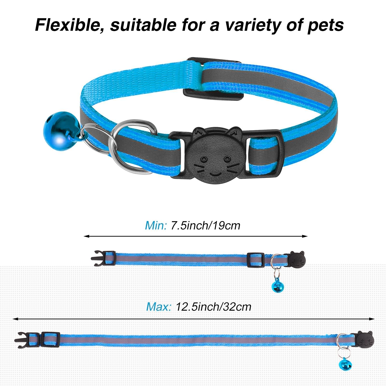 SOSPIRO Collier Anti-étranglement pour Chat avec Sangle Réfléchissante et Boucle à Dégagement Rapide - 12 Pièces