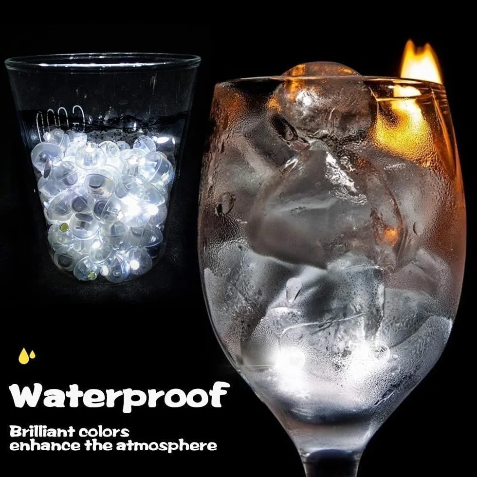 Lot de 120 Ballons Lumineux LED, Mini Boules Lumineuses Clignotantes, Lumières de Fête, Blanc, Intérieur et Extérieur