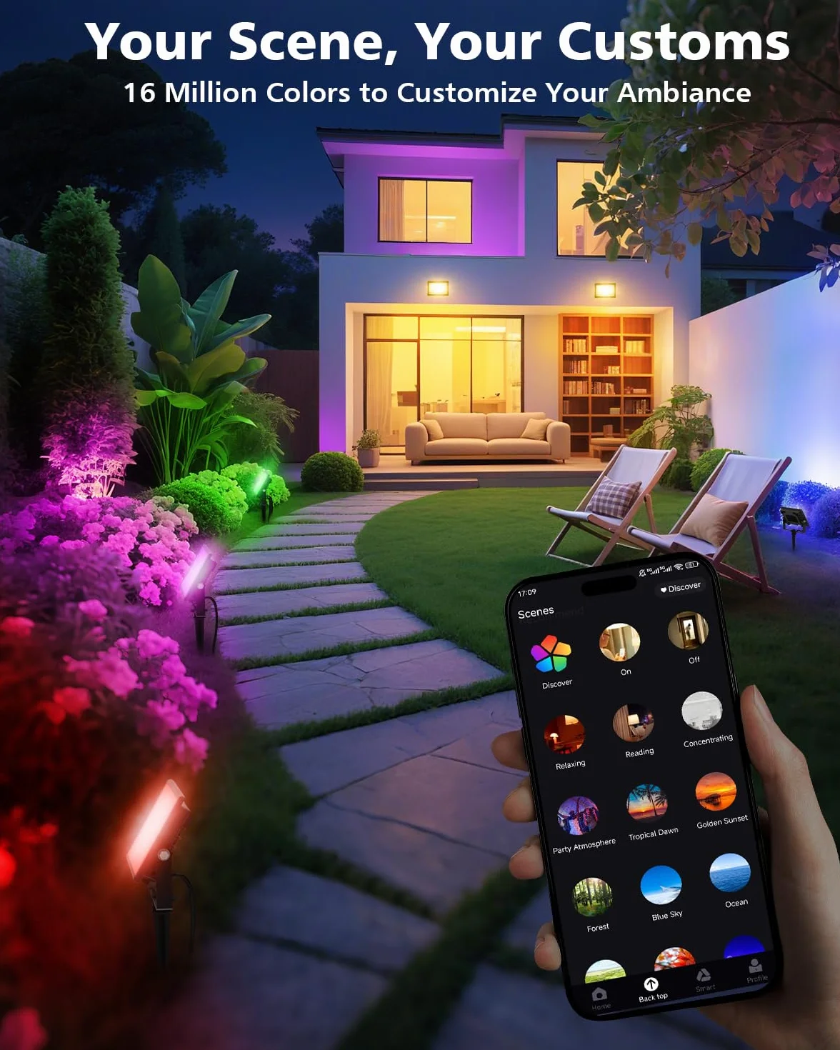 Projecteur LED Extérieur 30W RGB T-SUN IP66 avec Application et Télécommande