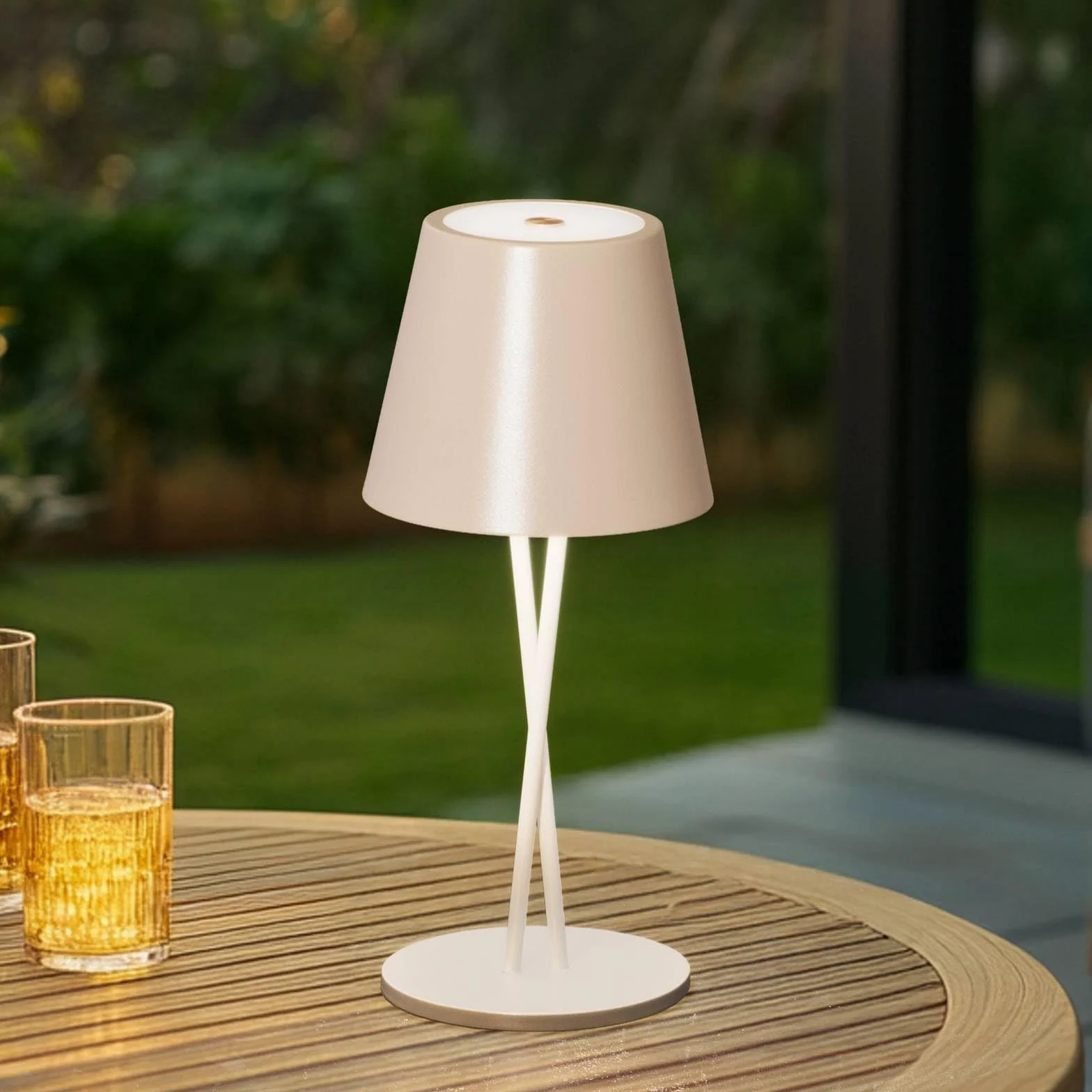 Lindby LED Luminaire de terrasse Janea à intensité variable Beige Métal 1 lampe