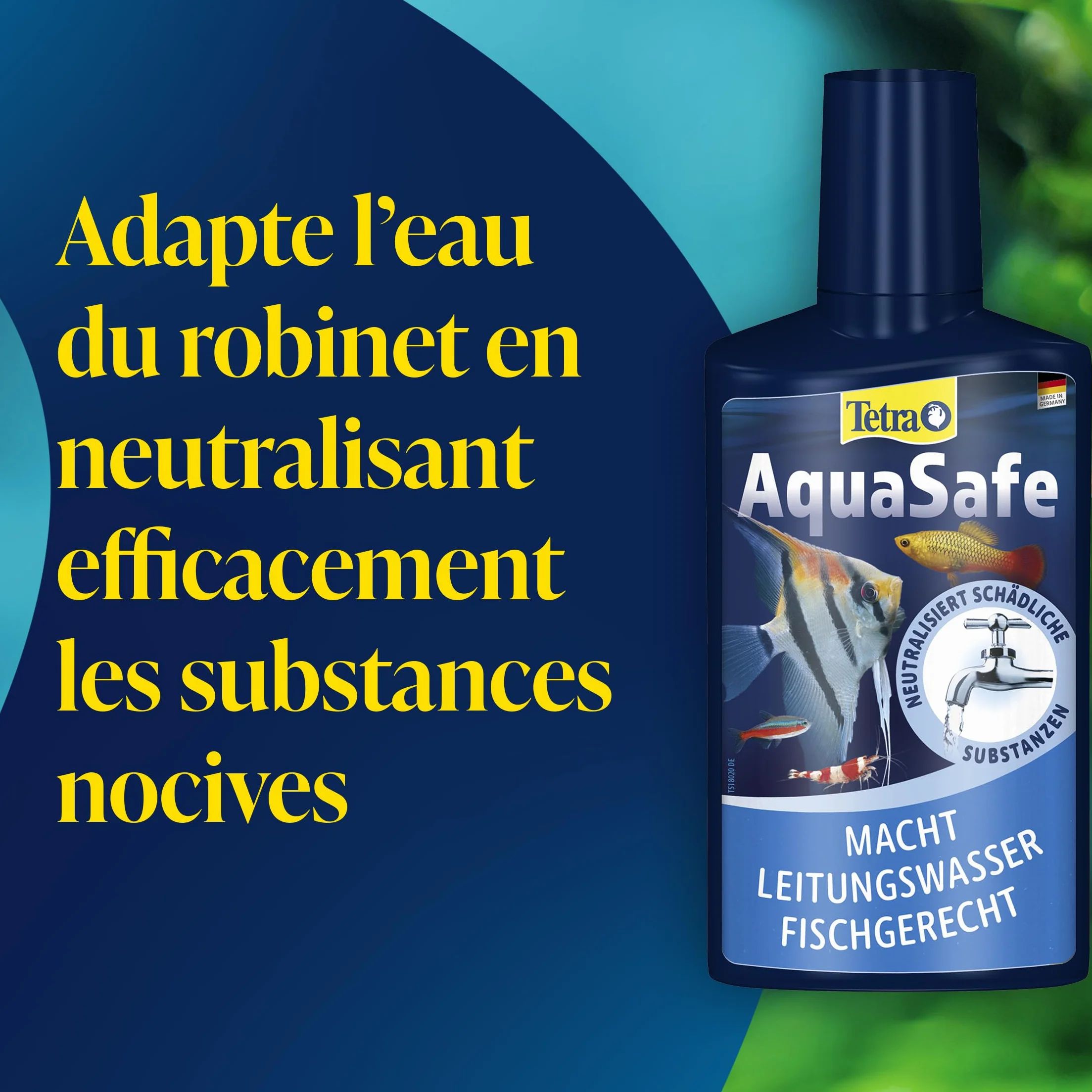 TETRA AquaSafe Conditionneur d'Eau Naturel 500 ml Anti-Stress Eau Douce Eau de Mer