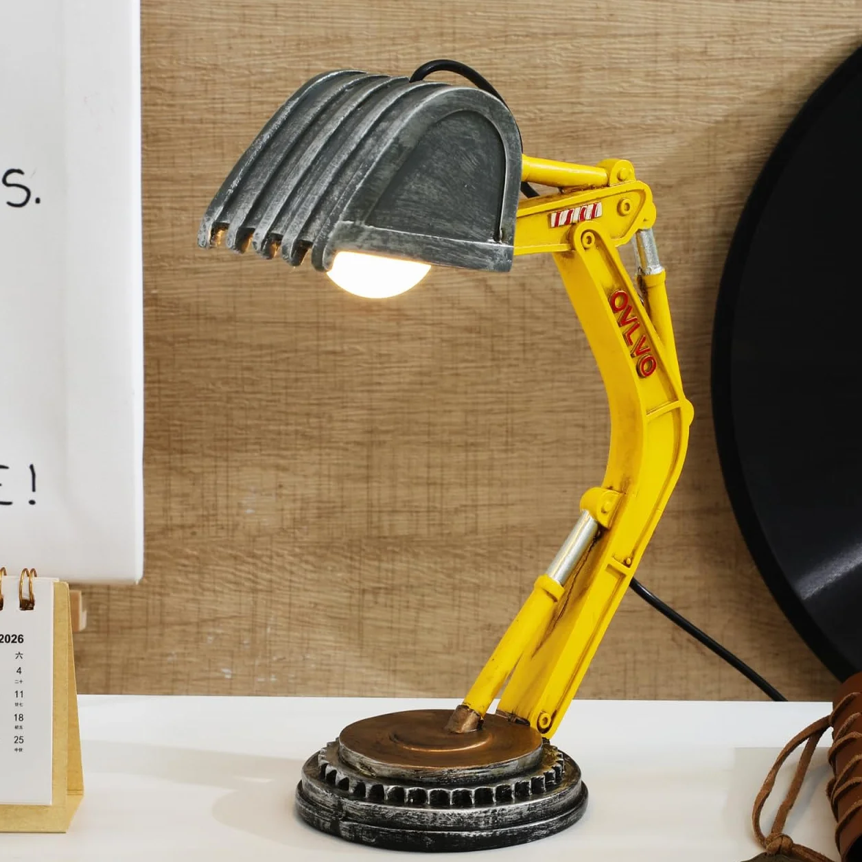 Lampe Pelleteuse Résine USB 21 cm Veilleuse Enfant Décoration Chambre