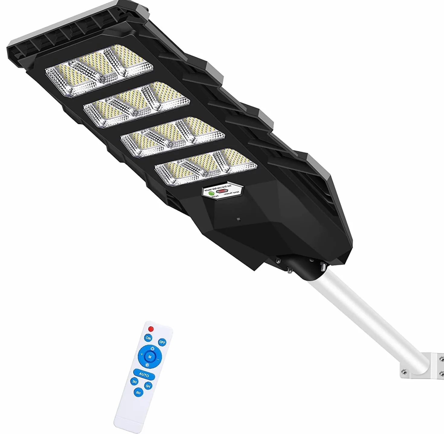 Ledmo 400W LED Réverbère Solaire Extérieur avec Détecteur de Mouvement 6000K IP65